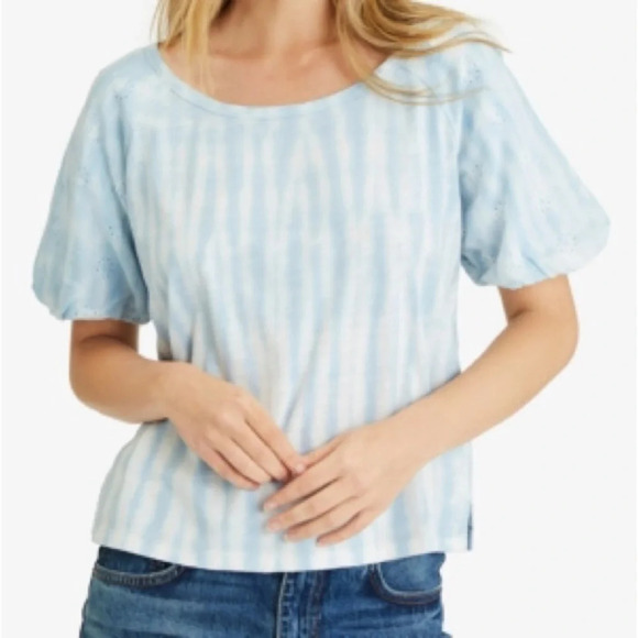 Sanctuary Daydreamer Tie Dye Cotton Blend Top in Seamist Stripe - NWOT - Small - Picture 1 of 6